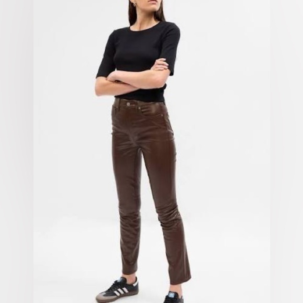 Gap Brown Faux Leather Pants